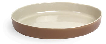 Form oval brun/beige 35x25cm, stengods