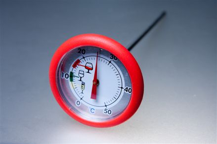 Vinkork med termometer, röd