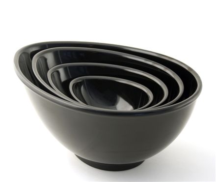 Mixing bowls i melamin, svart (4 st)