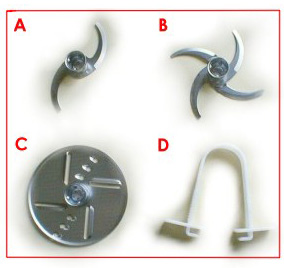 Coupe-set (2 st knivar, vispskiva & t�ng)