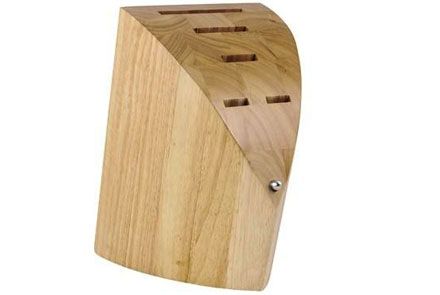 Knivblock, plats f�r 5 knivar, gummitr�